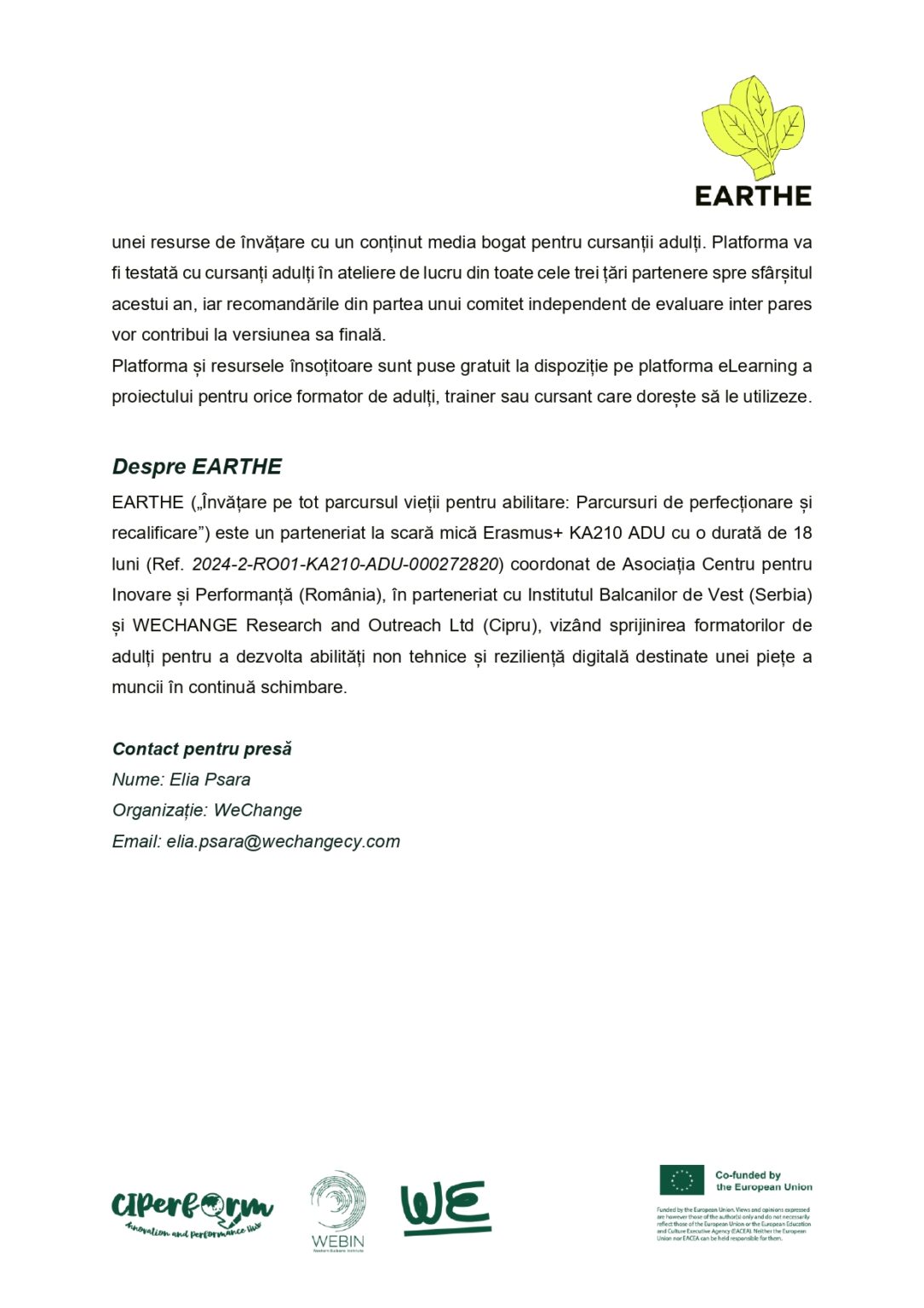 EARTHE - Press Release 3 - RO_page-0003